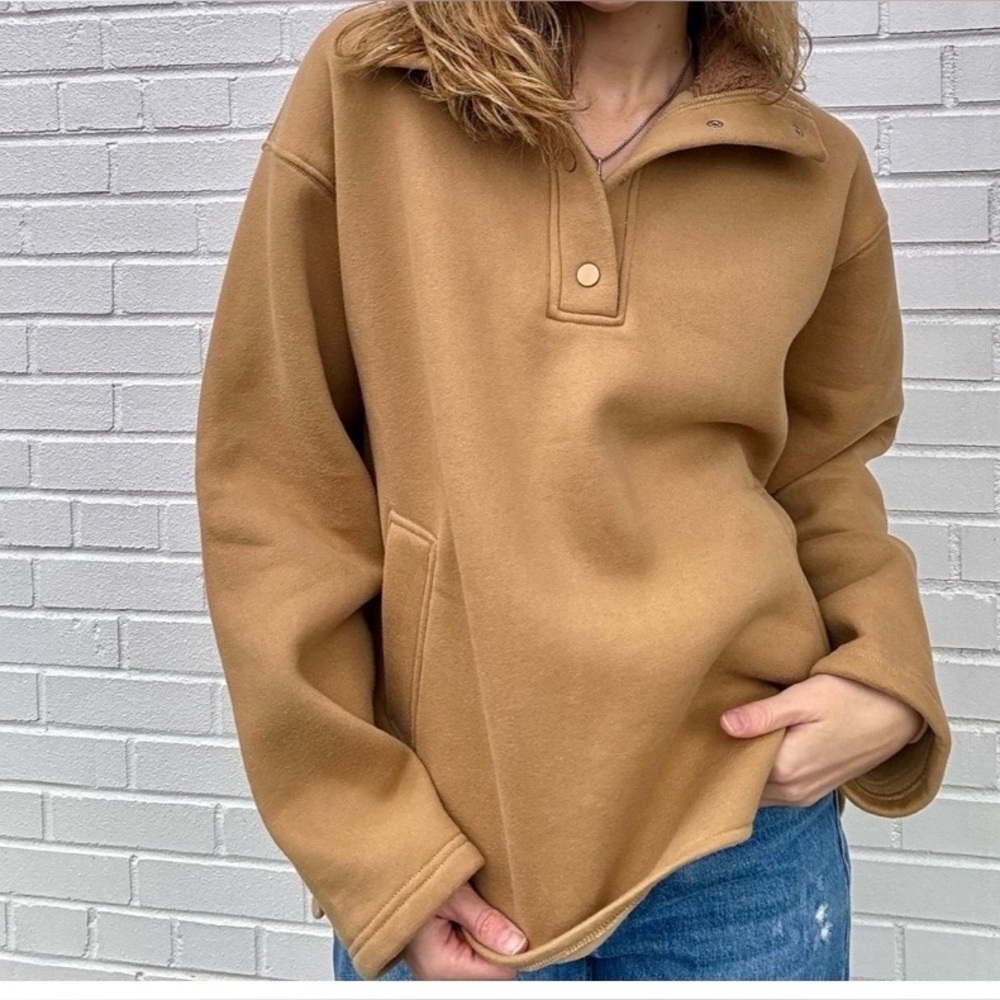 Easel Camel Fleece Pullover with pockets - heavy weight​